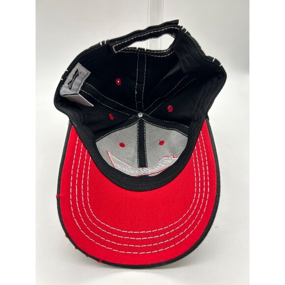 Budweiser Black & Red Baseball Cap With White Stitching Adjustable Strapback Hat - Picture 7 of 7
